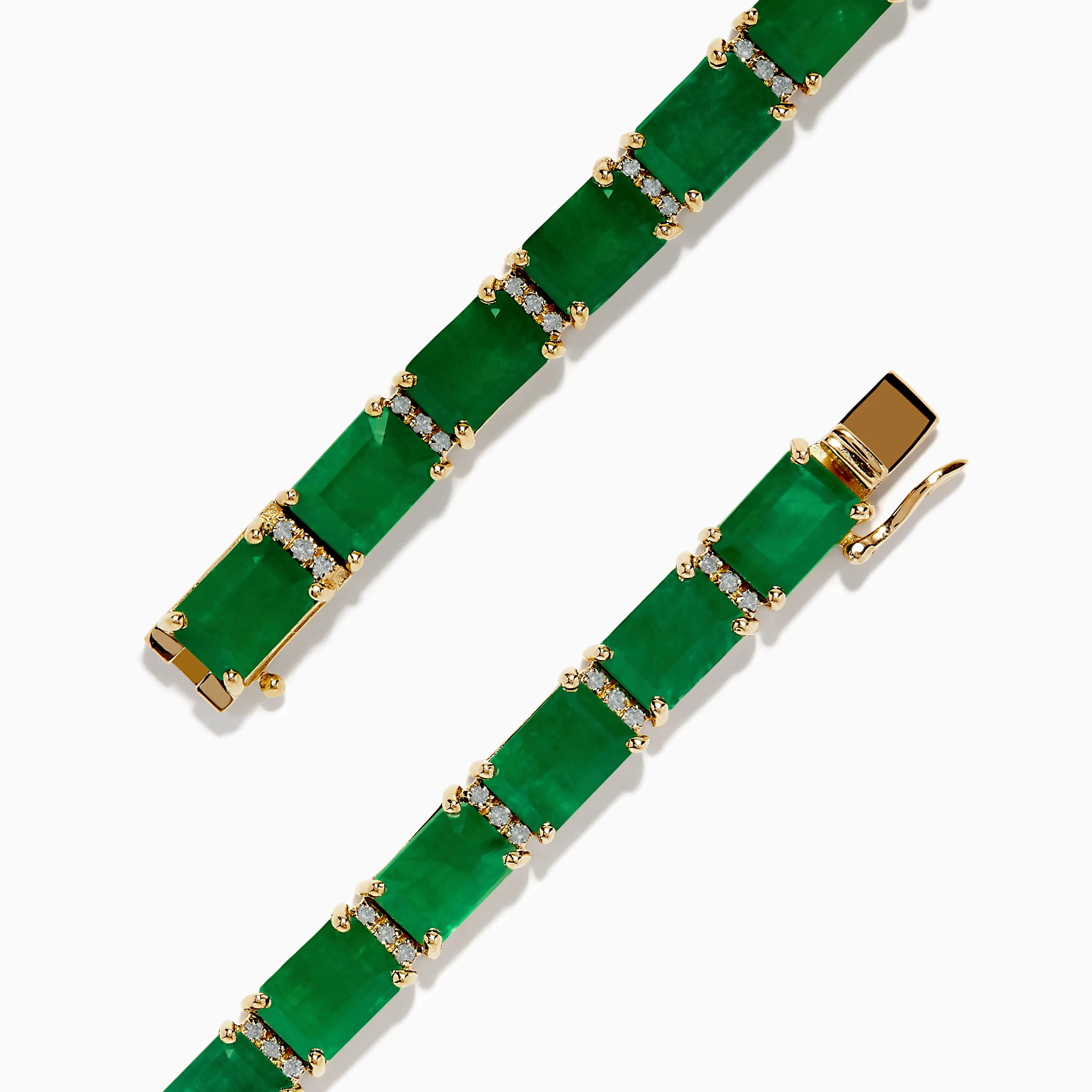 Brasilica 14K Yellow Gold Emerald and Diamond Bracelet