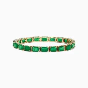 Brasilica 14K Yellow Gold Emerald and Diamond Bracelet