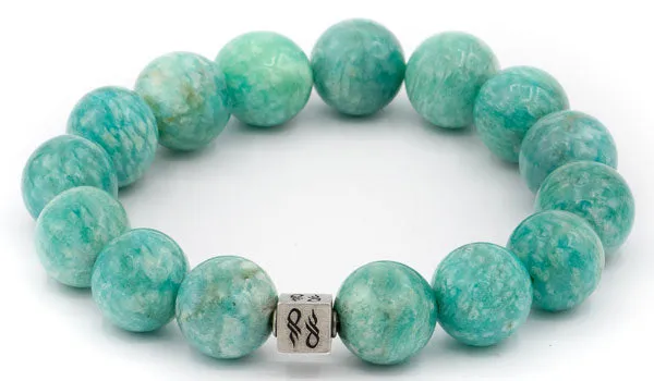 Brilliant Turquoise Amazonite Natural Gemstone Centerpiece Bracelet