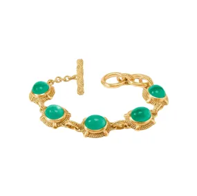 Cabochon Bracelet - Iridescent Emerald Green