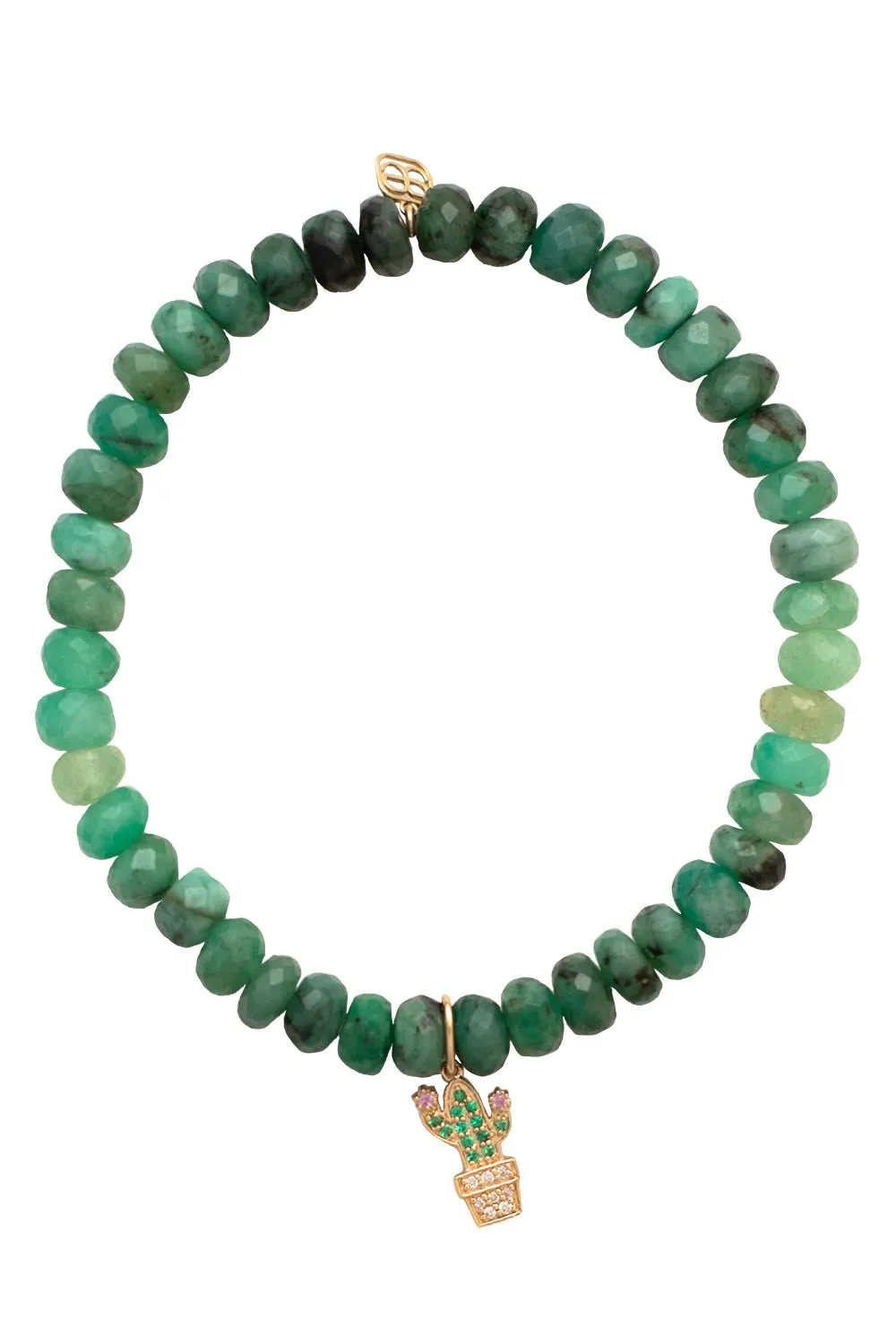 Cactus Emerald Charm Bracelet
