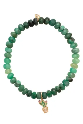 Cactus Emerald Charm Bracelet