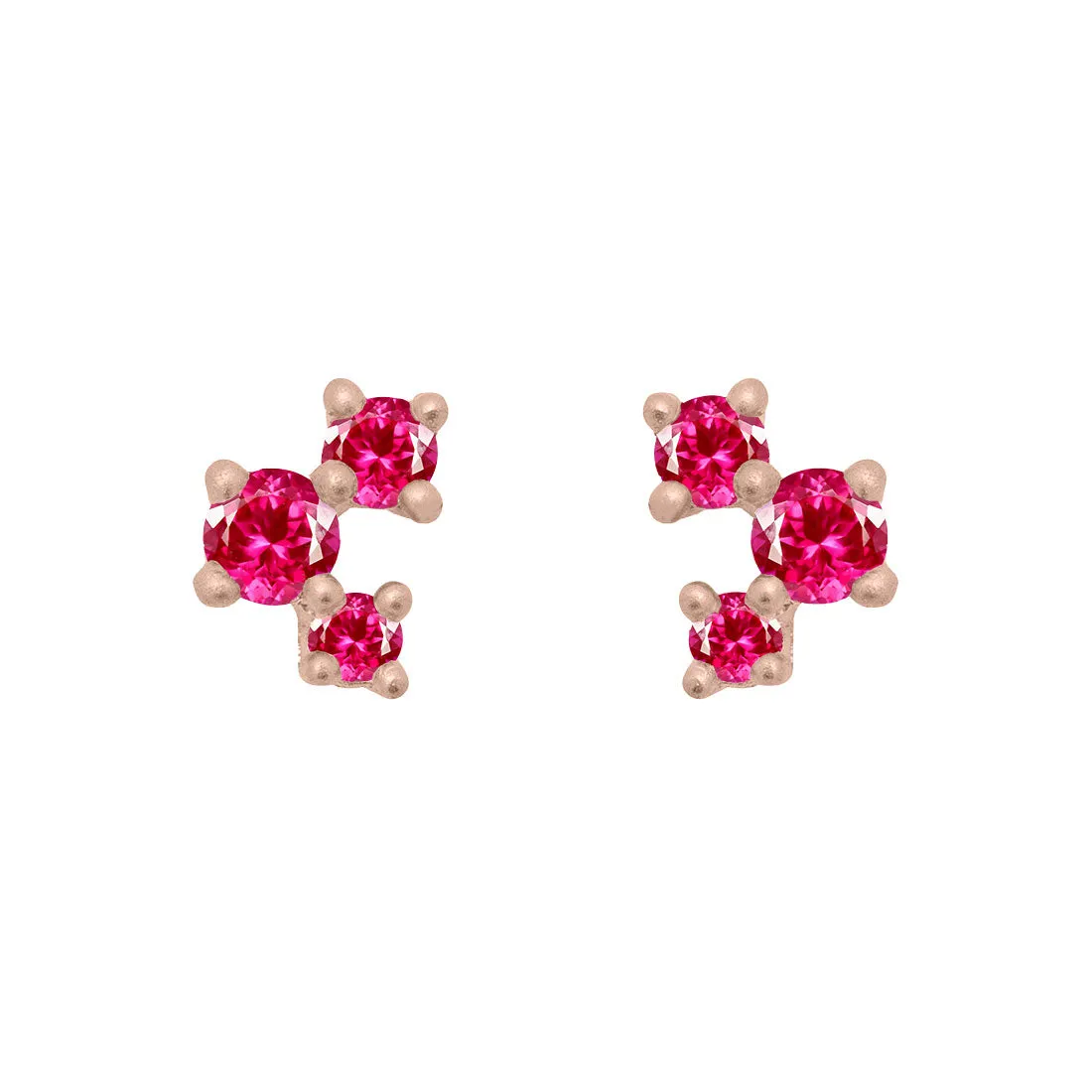 Celeste Earrings, Pink Ruby