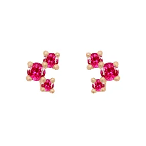 Celeste Earrings, Pink Ruby
