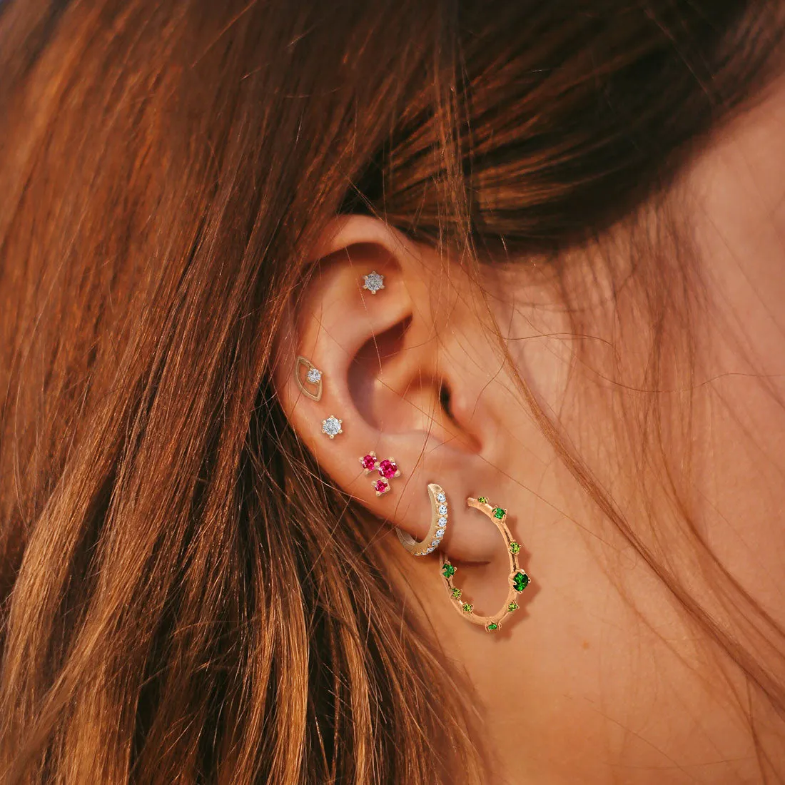 Celeste Earrings, Pink Ruby