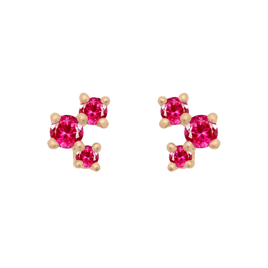 Celeste Earrings, Pink Ruby