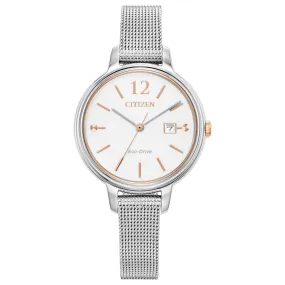 Citizen Womens 31mm White Dial Eco-Drive Solar Watch EW2441-77A