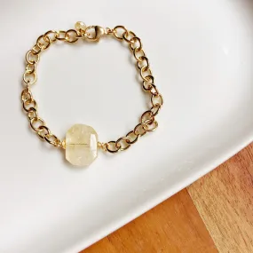 Citrine Chunky Gold Chain Bracelet