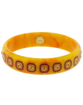 Citrine Yellow, Orange, and Burgundy Bakelite Bracelet