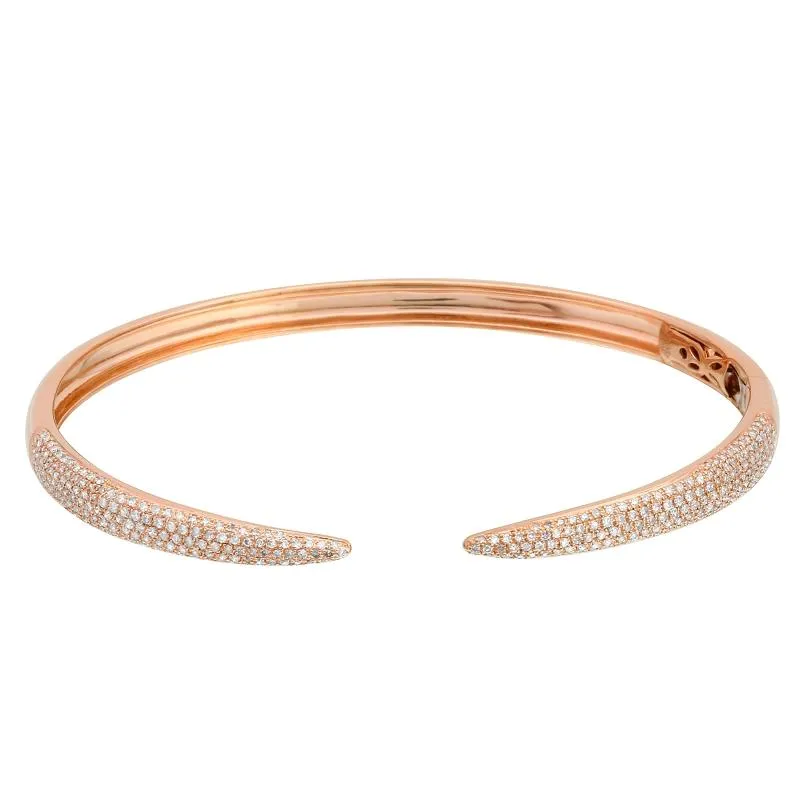 Claw Cuff 14K Gold Diamond Bangle