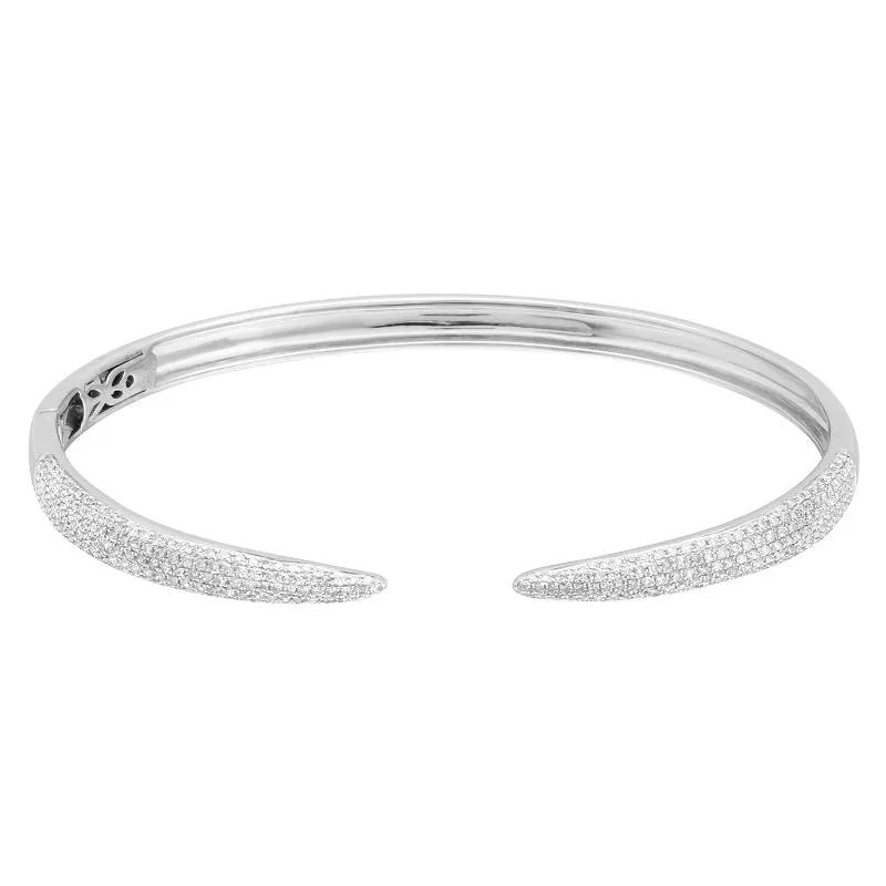 Claw Cuff 14K Gold Diamond Bangle