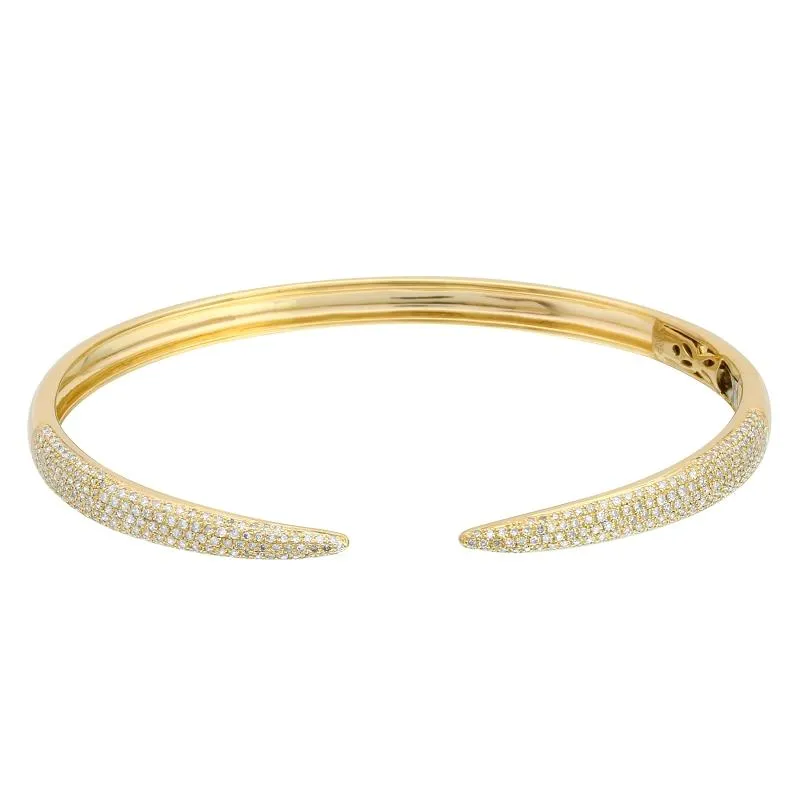 Claw Cuff 14K Gold Diamond Bangle