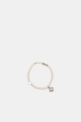 Clover Pearl Bracelet, Silver