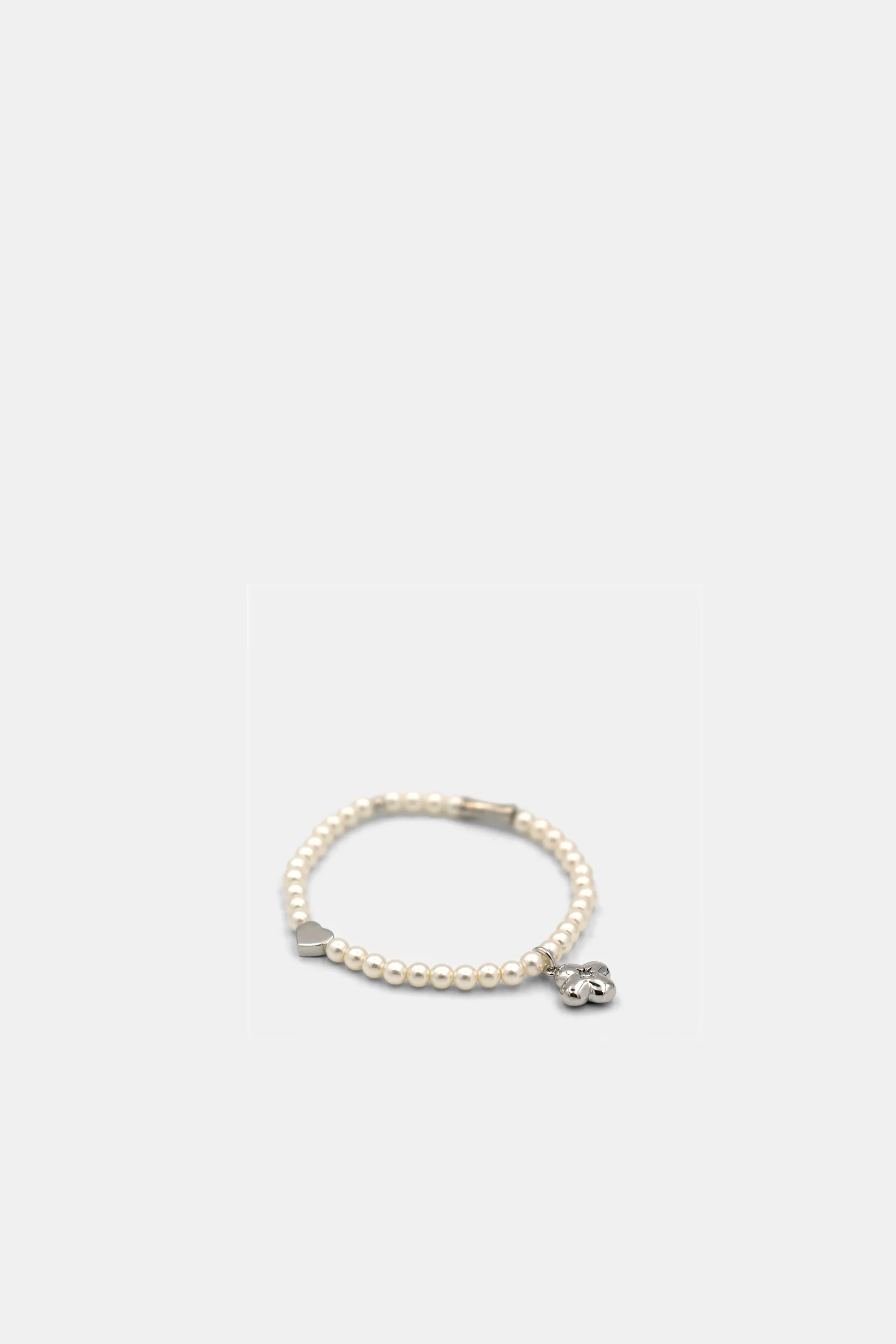 Clover Pearl Bracelet, Silver