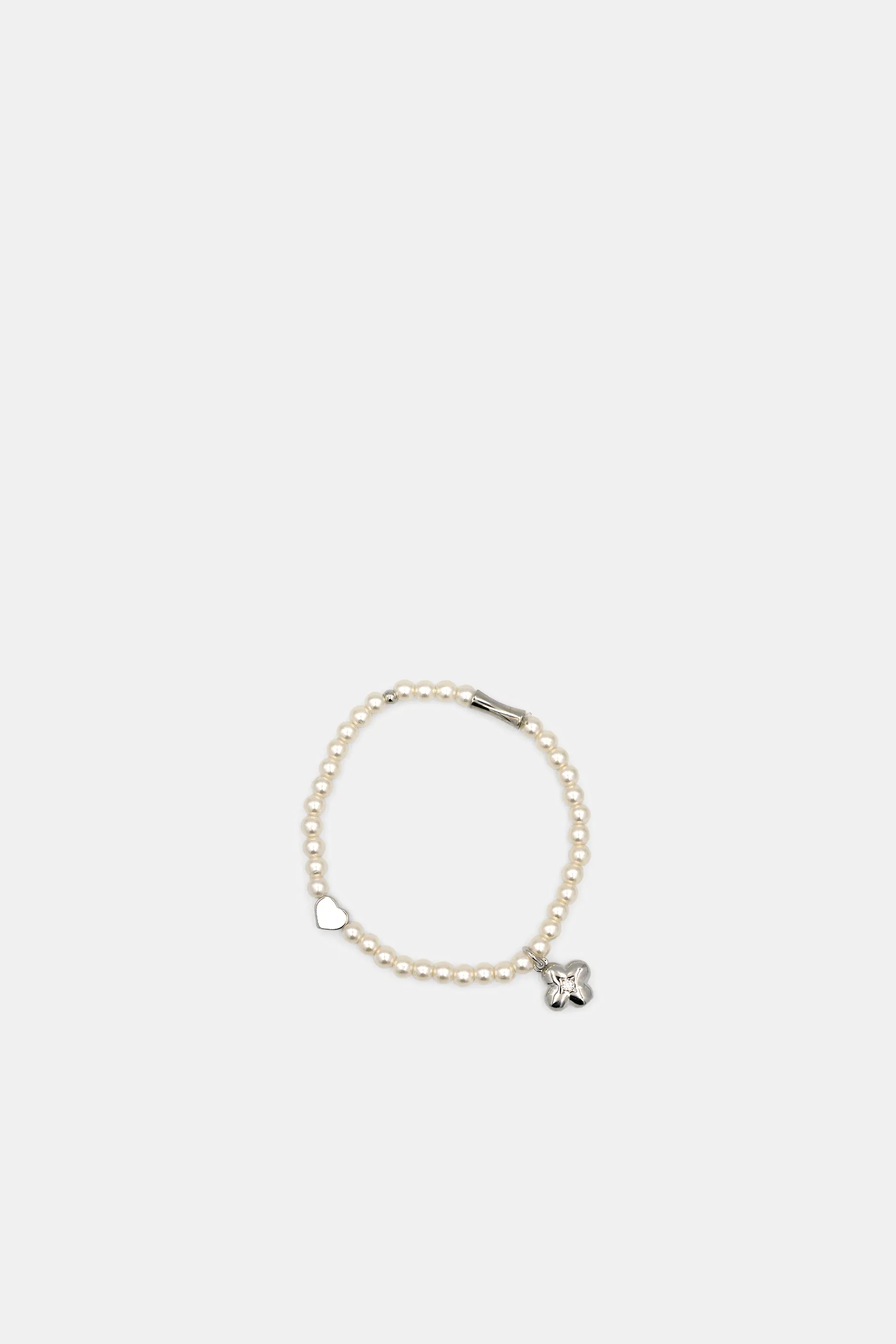 Clover Pearl Bracelet, Silver