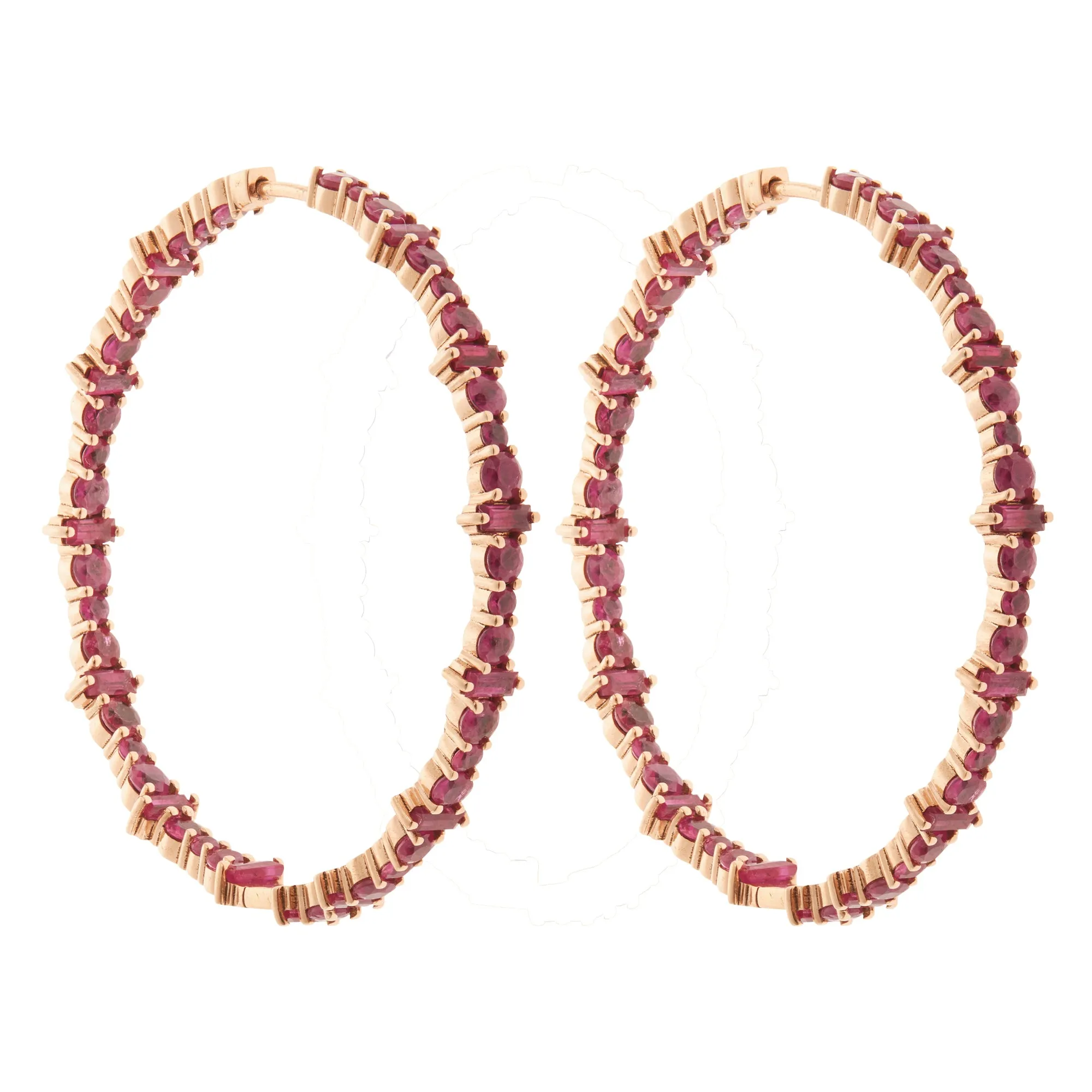 Cosmic Large Ruby Rivulet Hoops