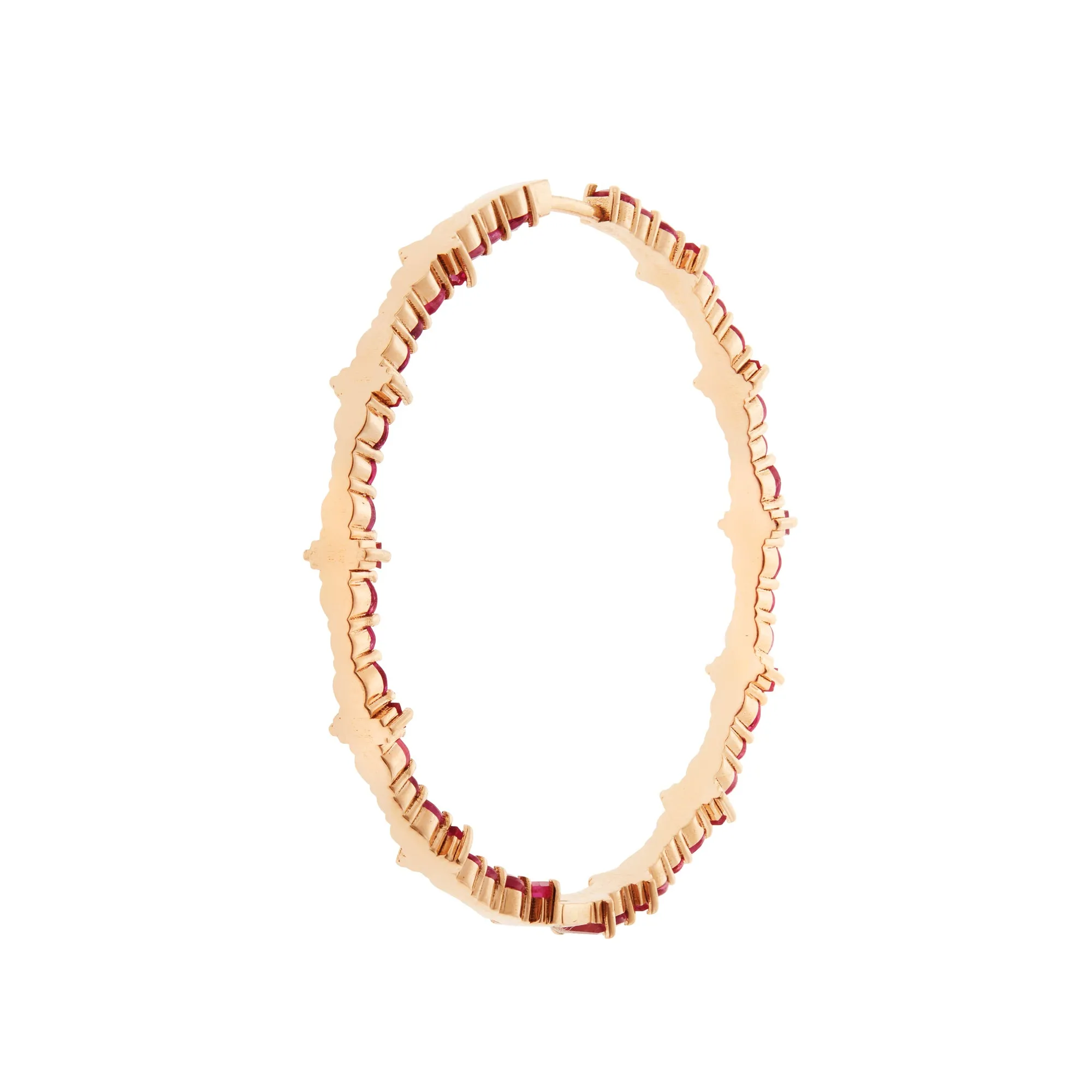 Cosmic Large Ruby Rivulet Hoops