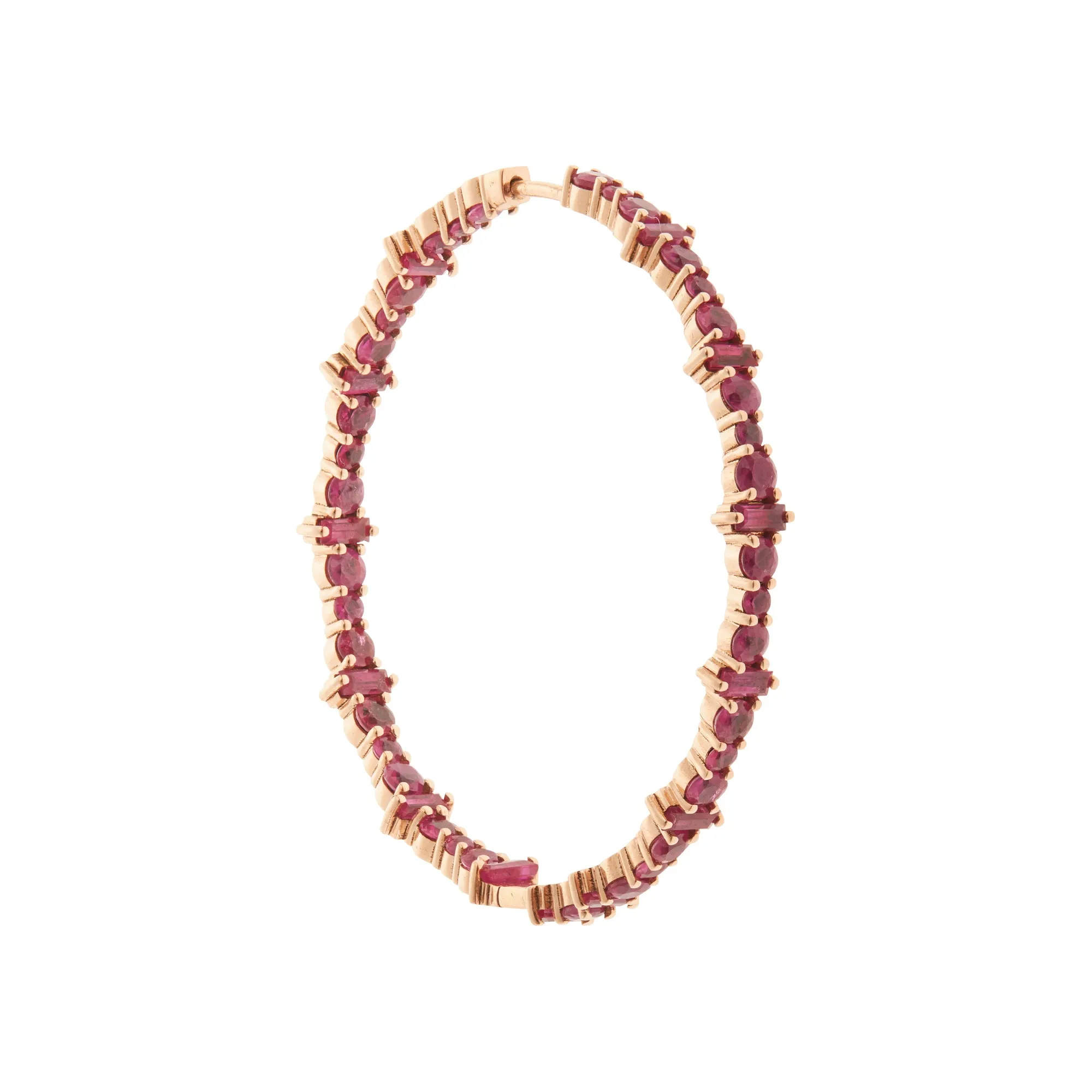 Cosmic Large Ruby Rivulet Hoops