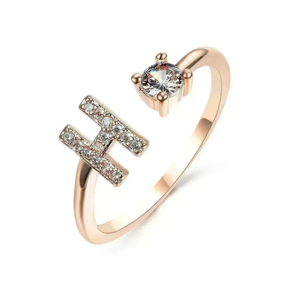 Customizable 26-Letter Ring: Fashionable & Elegant Jewelry