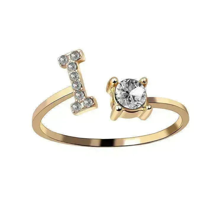 Customizable 26-Letter Ring: Fashionable & Elegant Jewelry