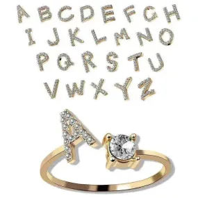 Customizable 26-Letter Ring: Fashionable & Elegant Jewelry