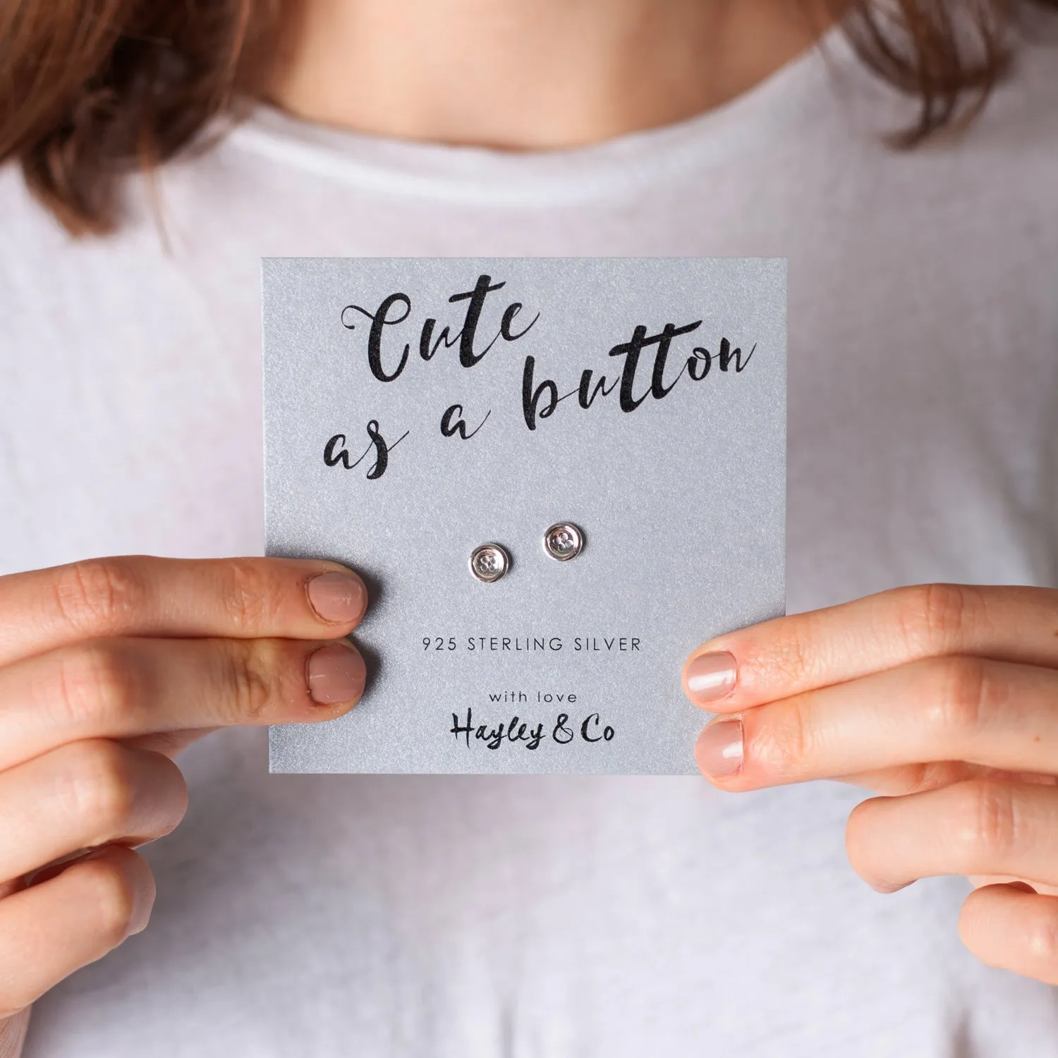 Cute as a Button Sterling Silver Earrings