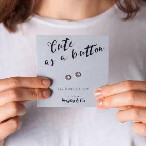 Cute as a Button Sterling Silver Earrings