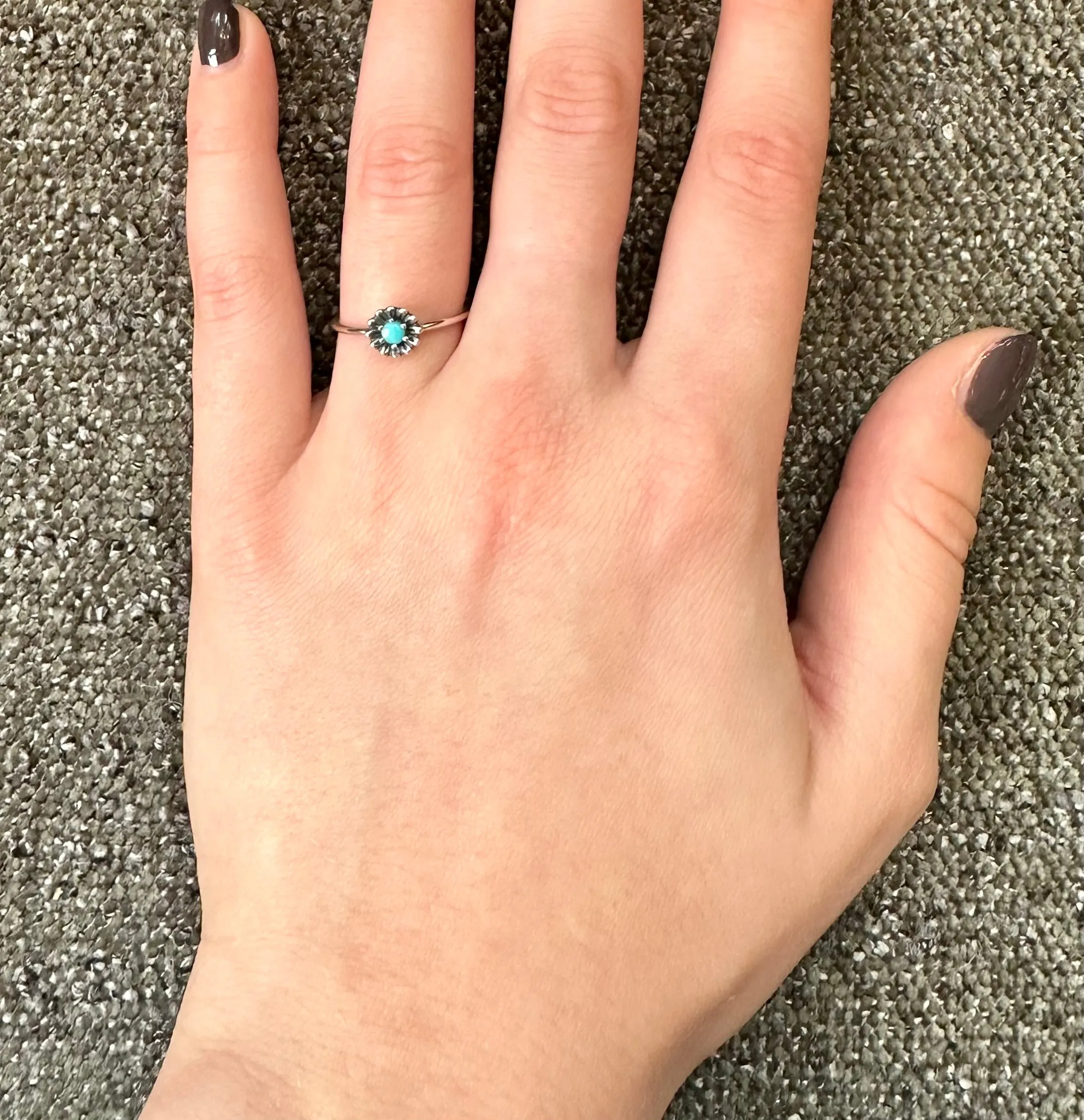 Dainty Turquoise Flower Ring