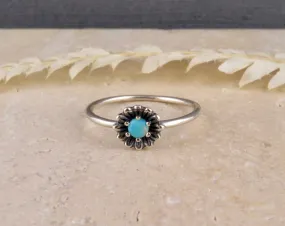 Dainty Turquoise Flower Ring