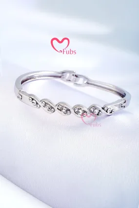 Dazzling Silver and Diamonds Bracelet