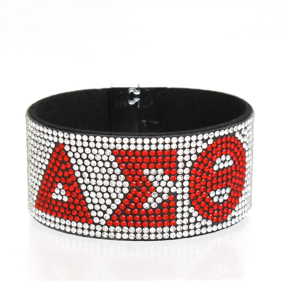 Delta Sigma Theta DST Sorority Inspired Clear Rhinestone Magnetic Bracelet