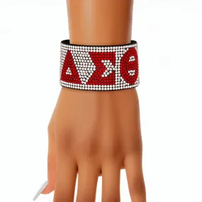 Delta Sigma Theta DST Sorority Inspired Clear Rhinestone Magnetic Bracelet