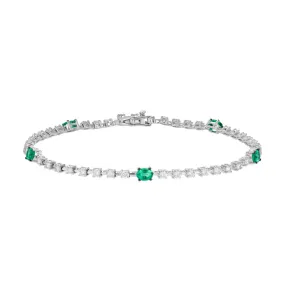 Diamond And Emerald Tennis Bracelet