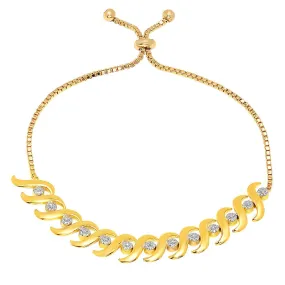 Diamond Bolo Adjustable Bracelet - Ships Same/Next Day!