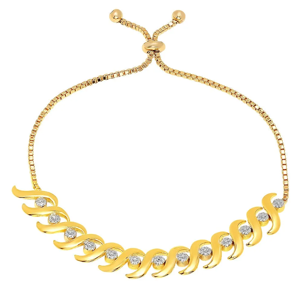 Diamond Bolo Adjustable Bracelet - Ships Same/Next Day!