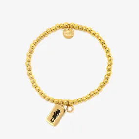 Dobby Metal Bead Stretch Bracelet