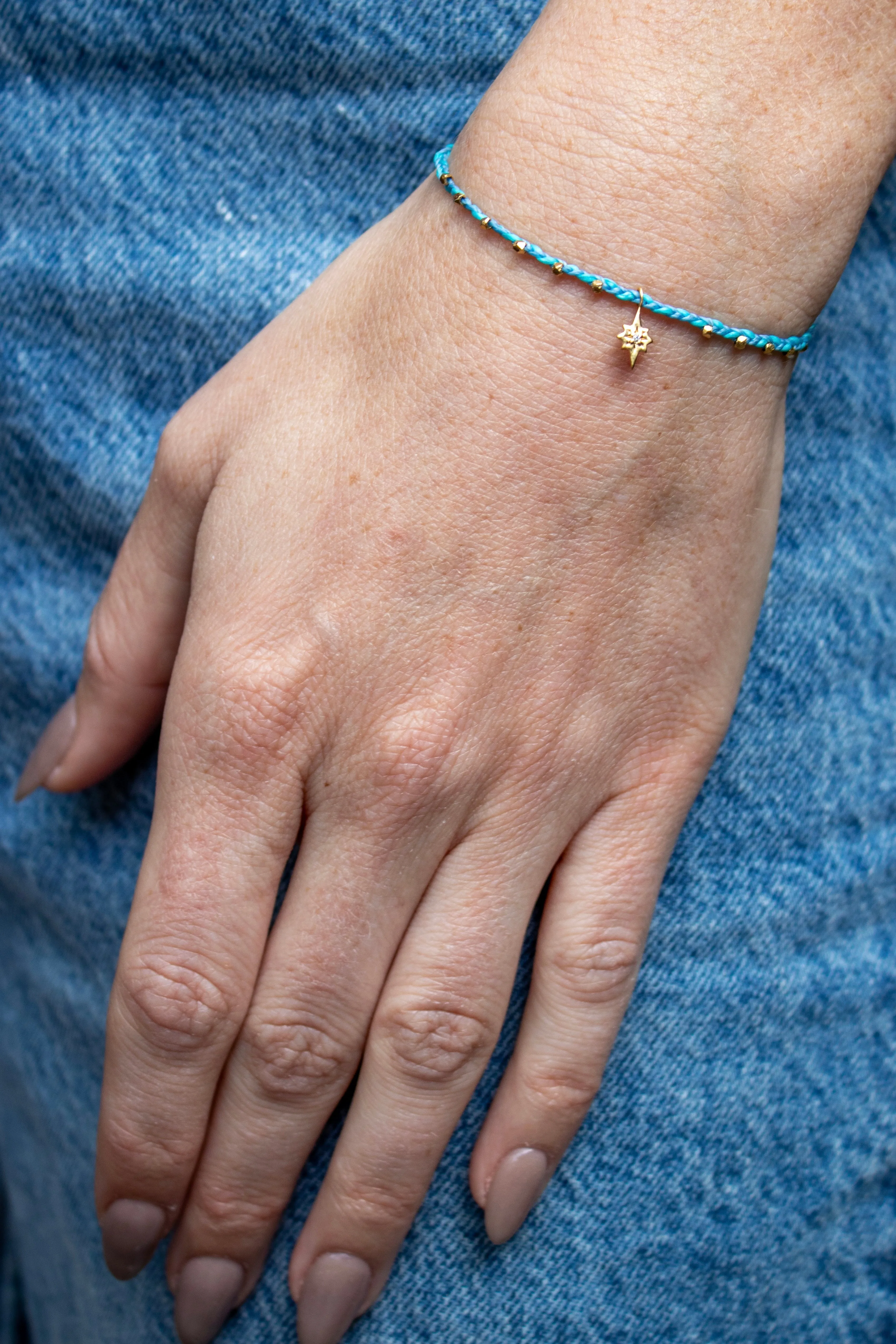 Easygoing Diamond Nova Star Charm Bracelet in Turquoise Fleck