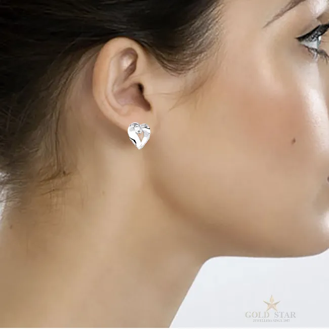 ELLE™ STERLING SILVER HEART EARRINGS