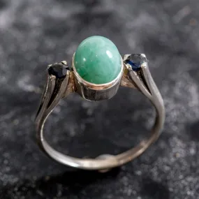 Emerald Bezel Ring - Green Gemstone Ring - Natural Emerald Ring