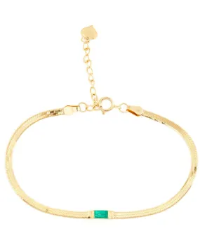 Emerald Herringbone Bracelet