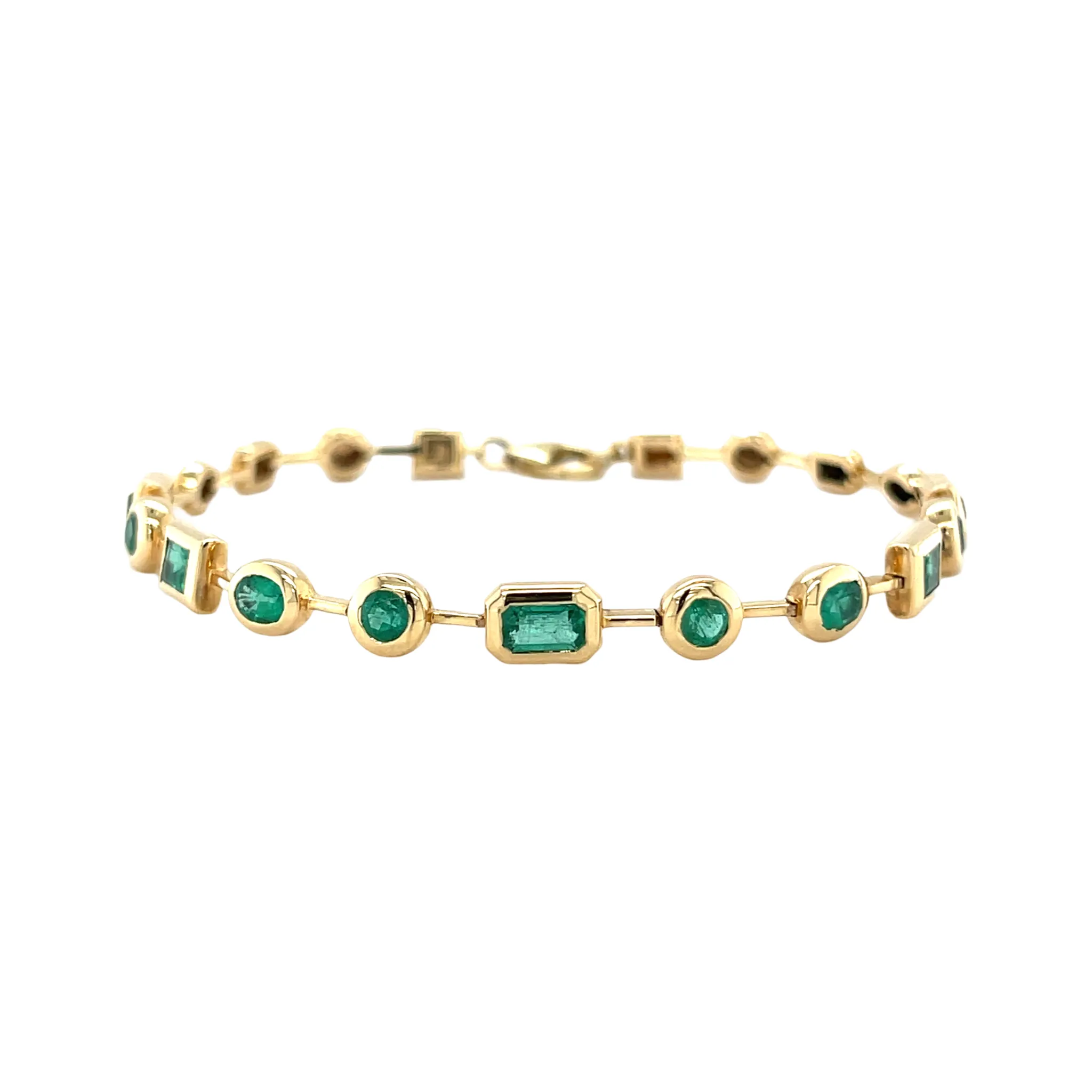 Emerald Multi Shape Bezel Segment Bracelet