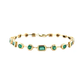 Emerald Multi Shape Bezel Segment Bracelet