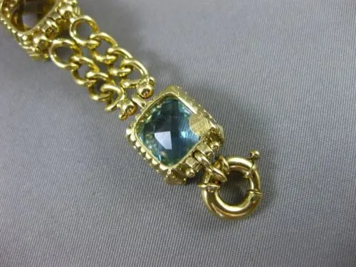 ESTATE LARGE .30CT DIAMOND & MULTI GEM 14KT YELLOW GOLD 3D HEART TOGGLE BRACELET