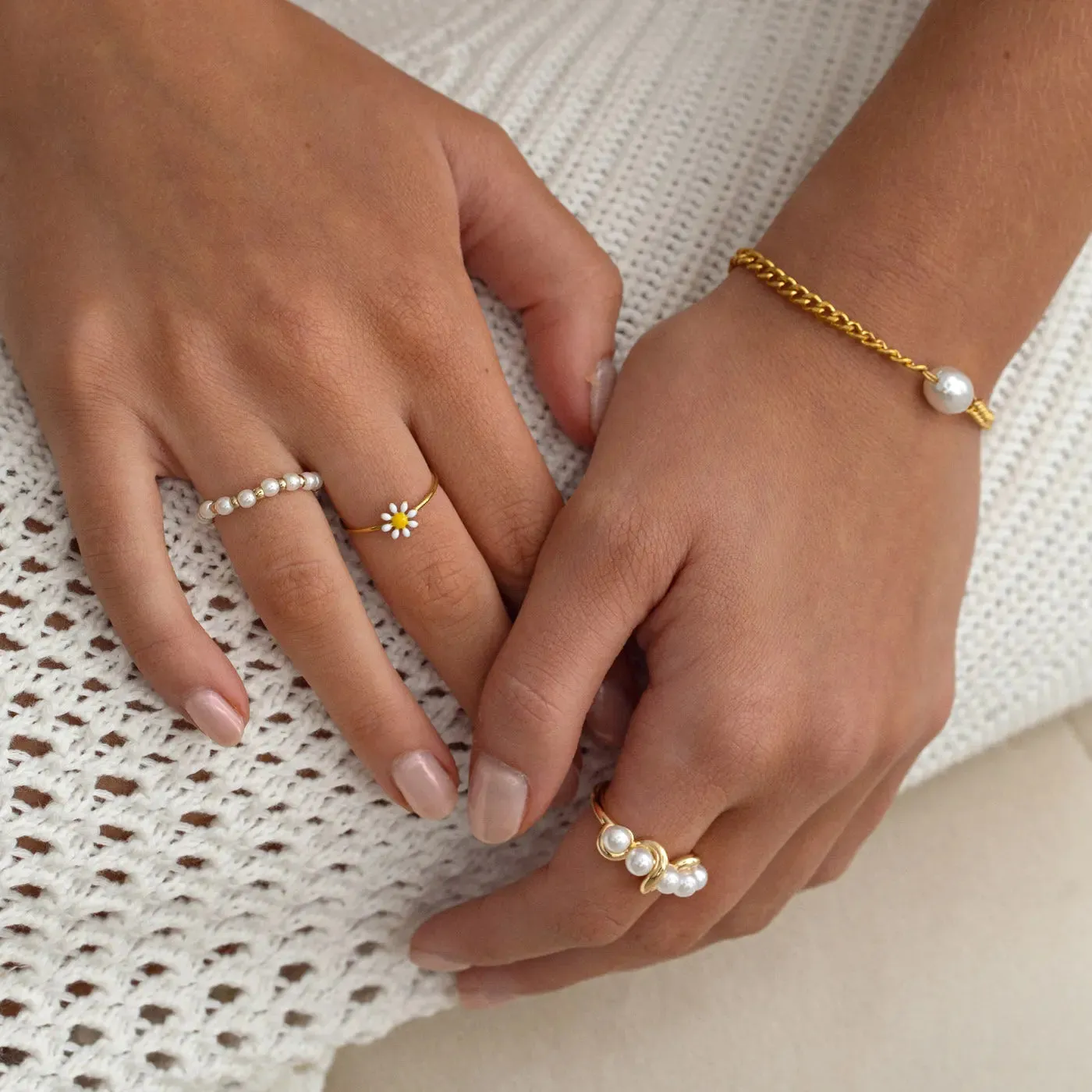 Estelle - Pearl Chain Bracelet Stainless Steel