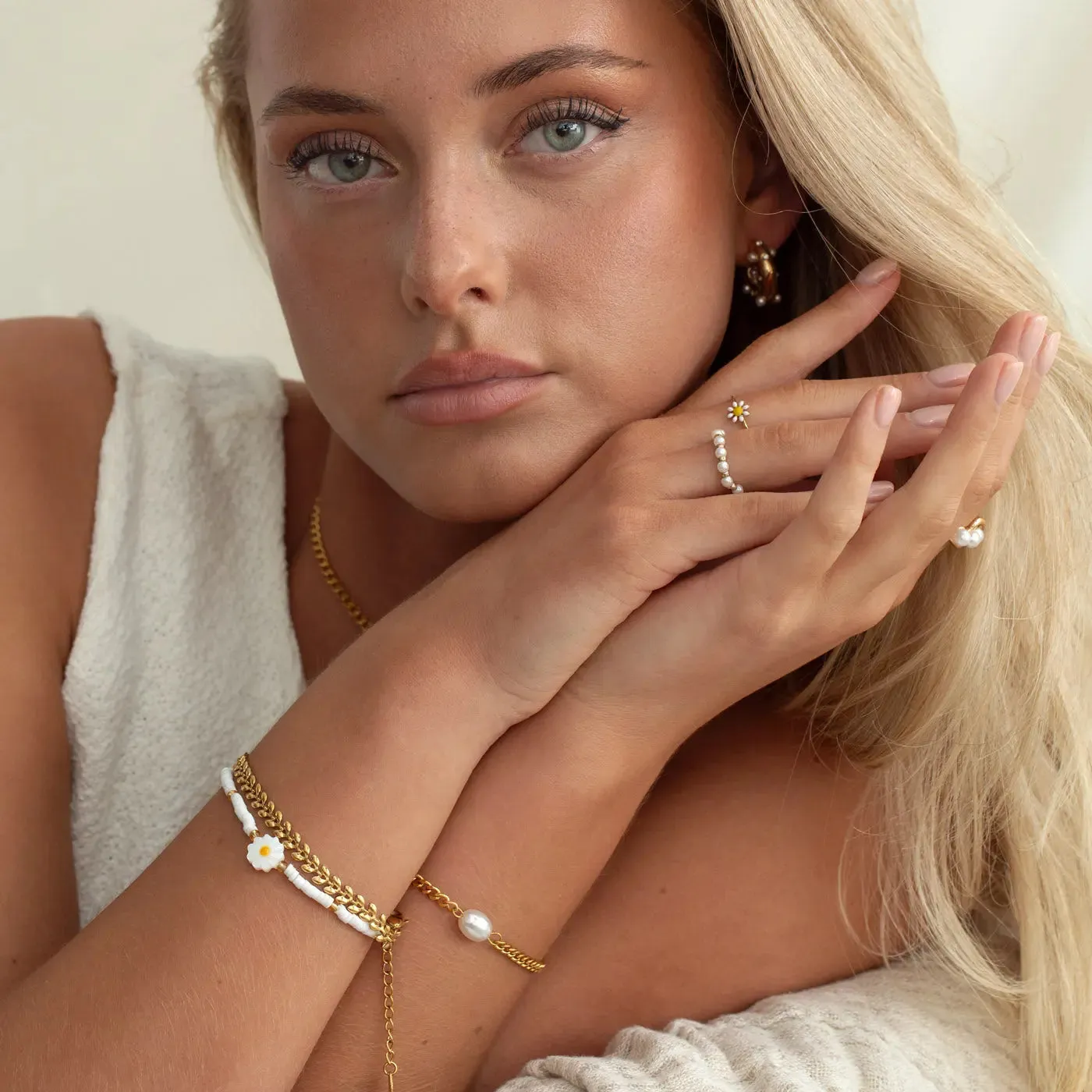 Estelle - Pearl Chain Bracelet Stainless Steel