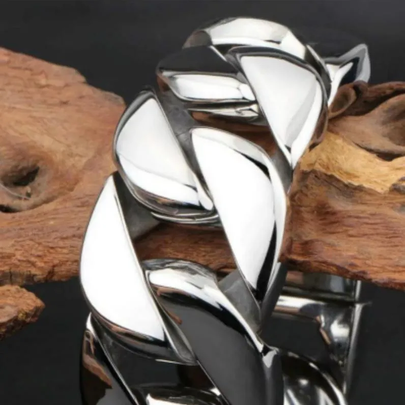 Extra Wide Stainless Steel Bracelet