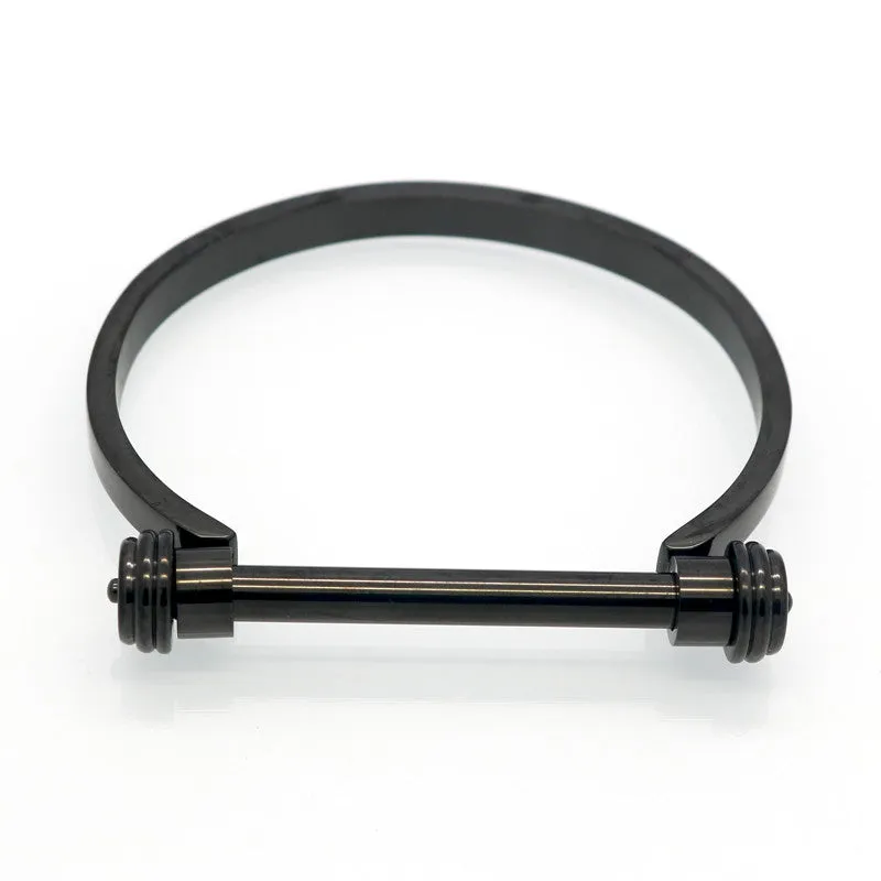 Fashion Women Barbell Dumbbell Screw Bracelet pulseira feminina Gold Bracelets & Bangles masculina Men Stainless Steel Jewelry