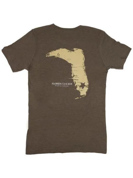 Florida Cracker Trading Co. Men's Distressed Brown Signature Boot SS T-Shirt