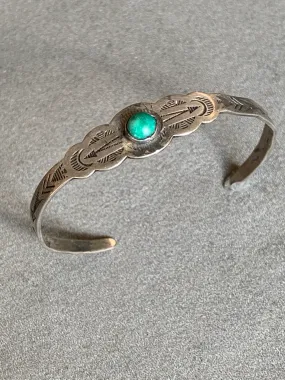Fred Harvey Era Baby Turquoise Bracelet Sterling