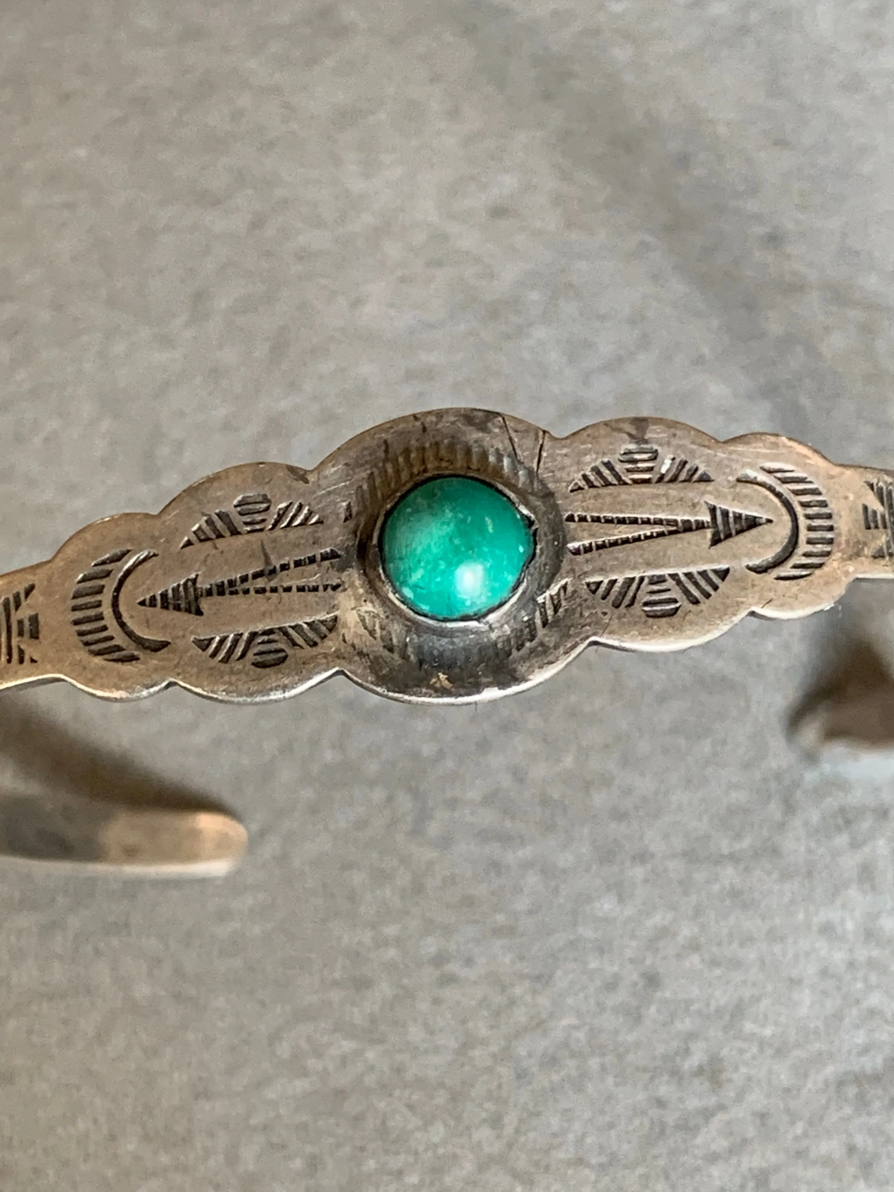 Fred Harvey Era Baby Turquoise Bracelet Sterling